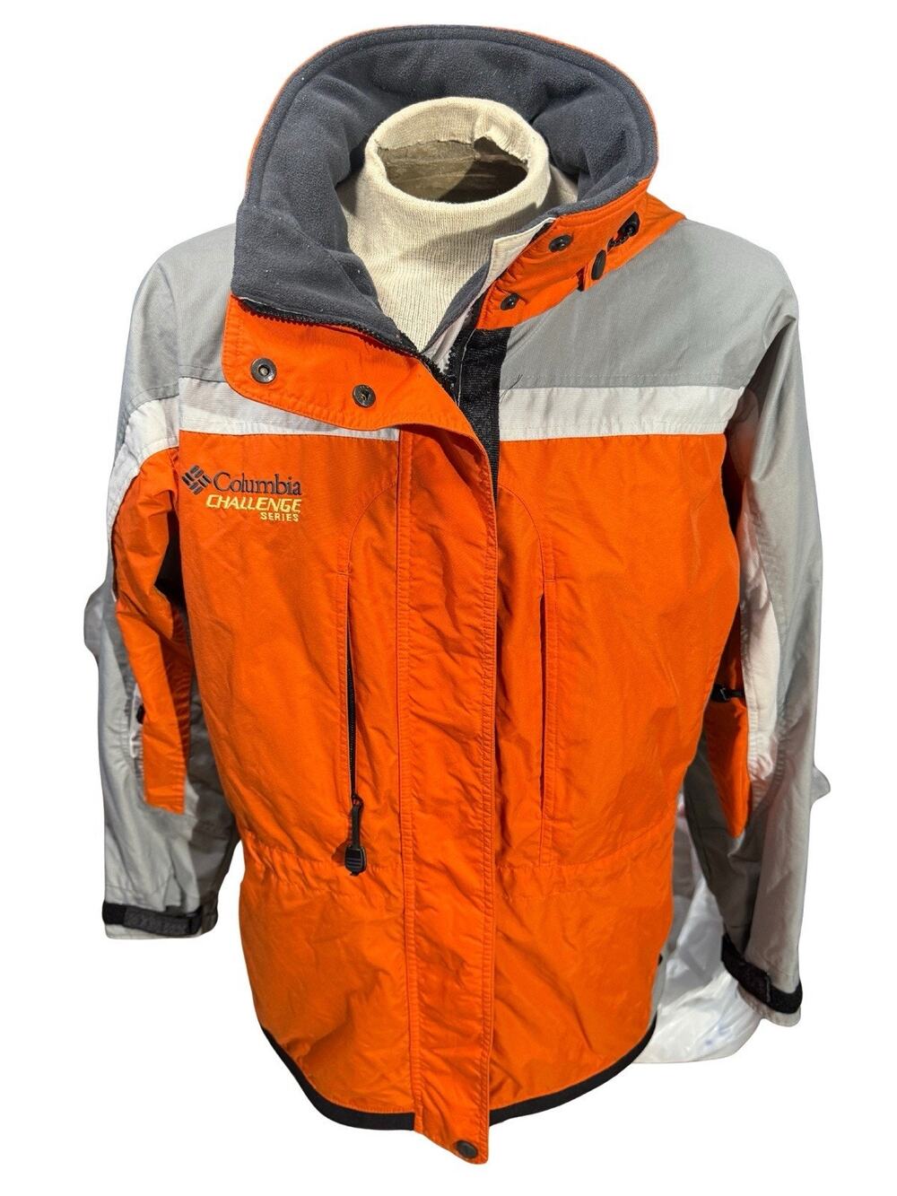 Columbia Challenge Series Women’s Interchange Jacket Orange Gray Snow Cold Large